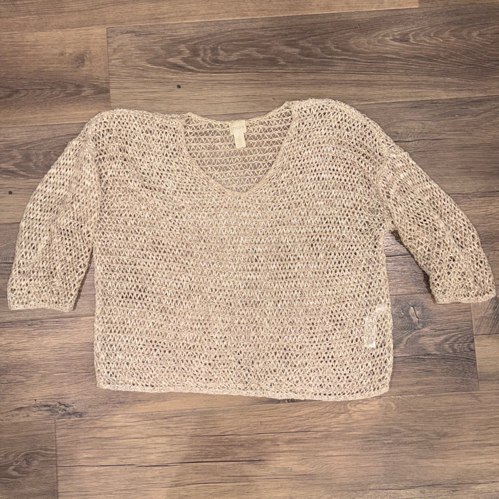 Chico's Tan V-Neck Sweater